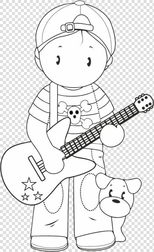 Andy With Guitar Free Digi Stamp   Cartoon  HD Png DownloadTransparent PNG