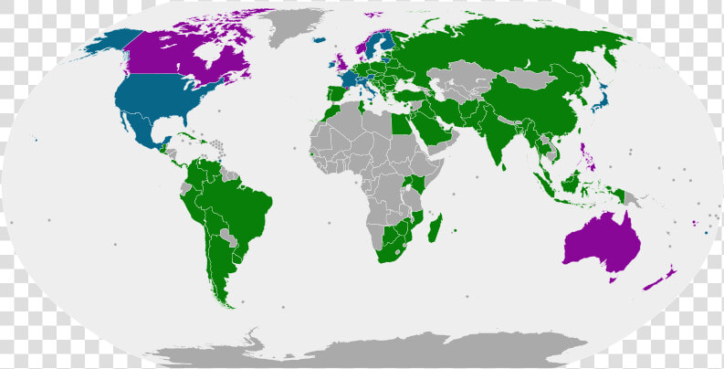 World Map Of Id Card Regulations   States That Use The Metric System  HD Png DownloadTransparent PNG