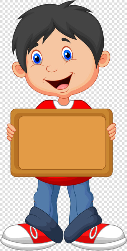 Personnages  Illustration  Individu  Personne  Gens   Cartoon Boy Holding Board  HD Png DownloadTransparent PNG