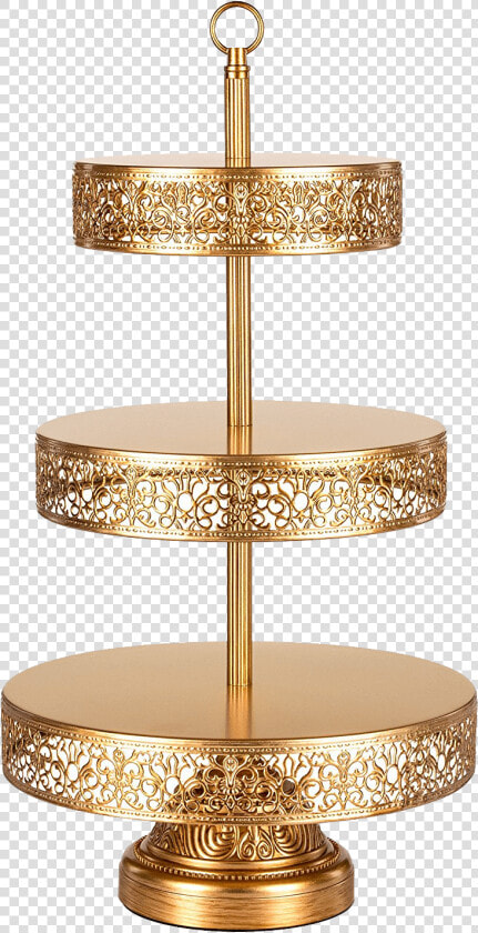 Gold Filigree Tiered Dessert Stand   3 Tier Gold Cupcake Stand  HD Png DownloadTransparent PNG