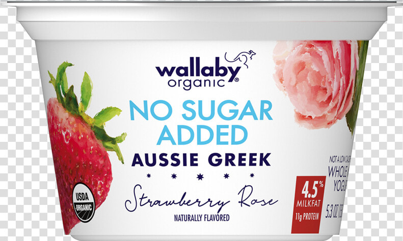 Wallaby Strawberry Rose Organic Whole Milk Greek Yogurt   Wallaby Organic No Sugar Added  HD Png DownloadTransparent PNG