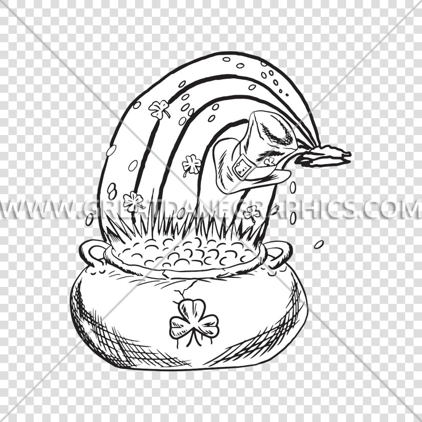 Pot Of Gold Production Ready Artwork For T Shirt Printing   Line Art  HD Png DownloadTransparent PNG