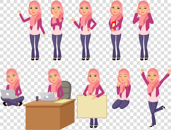 Vector Women Hijab   Character Hijab Images Vector  HD Png DownloadTransparent PNG