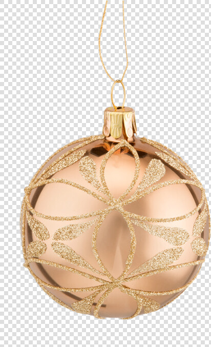 Glass Bauble Gold With Flowers  6 Cm   Christmas Ornament  HD Png DownloadTransparent PNG