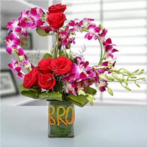 Roses And Orchids Arrangement  HD Png DownloadTransparent PNG