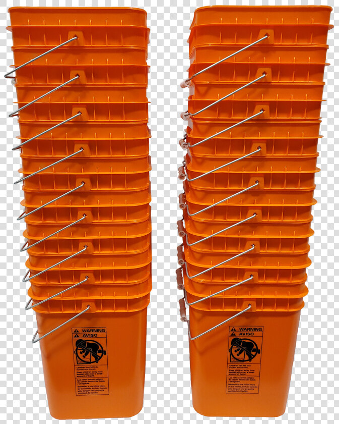 Orange Plastic 4 Gallon Square Bucket W  Wire Bale   Plastic  HD Png DownloadTransparent PNG