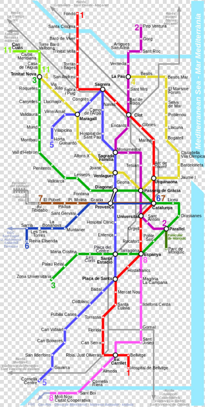 Metro Barcelona Map  HD Png DownloadTransparent PNG