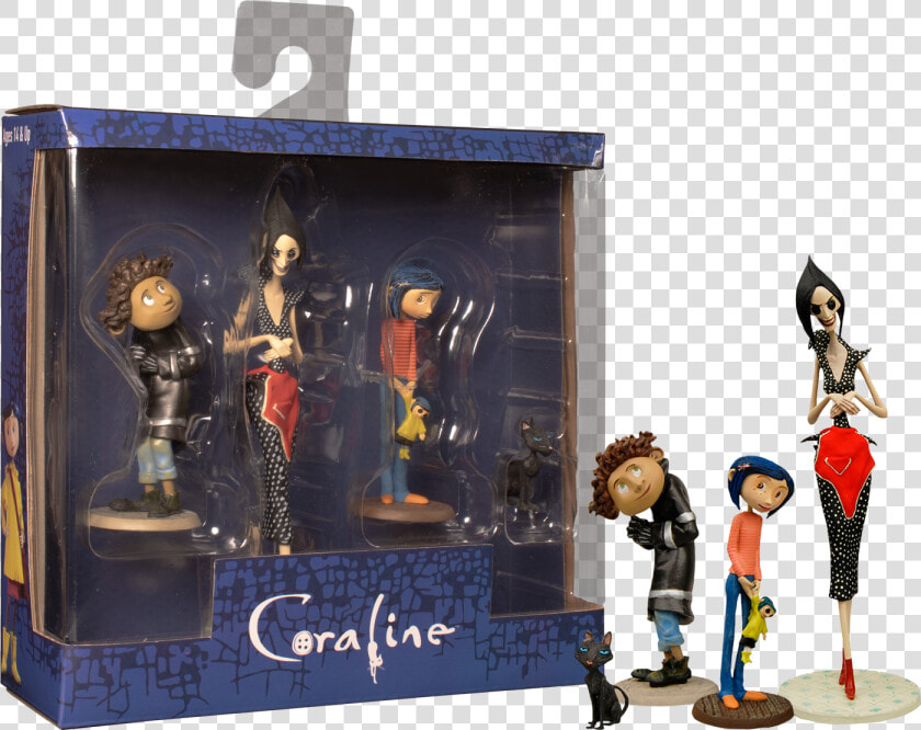 ‘best Of’ Coraline 4” Pvc Figure 4 pack   Coraline Other Mother Figure  HD Png DownloadTransparent PNG