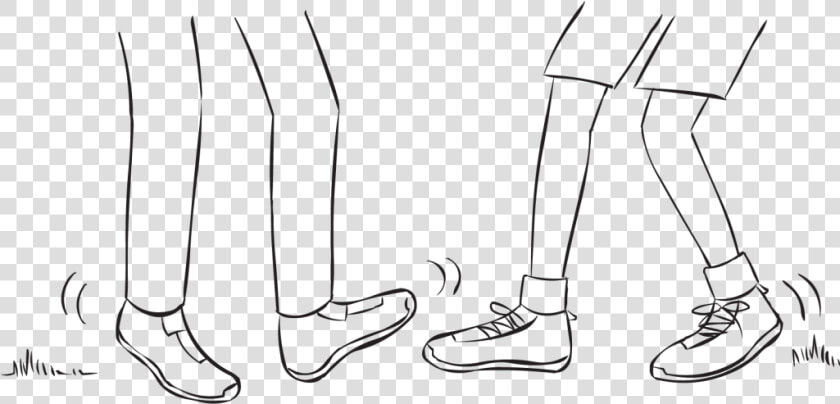 Two People Trying To Tag Each Others Feet In Fun Partner   Line Art  HD Png DownloadTransparent PNG