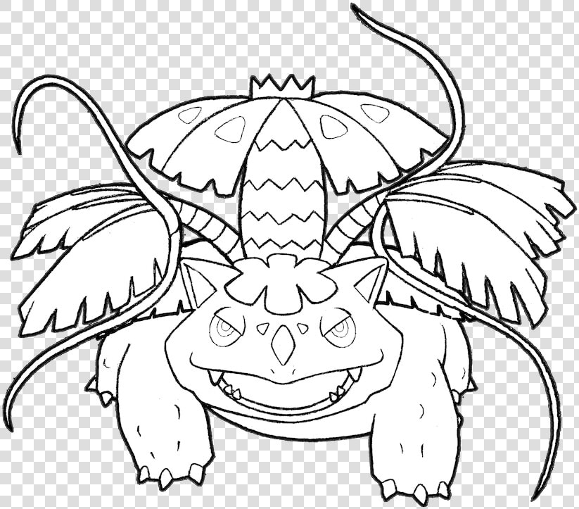 Mega Venusaur   Venus Fly Trap Drawing Easy  HD Png DownloadTransparent PNG