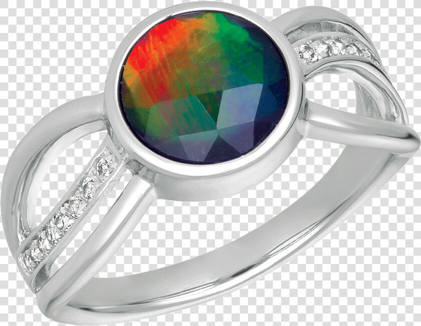 Aliza Sterling Silver Topaz Ring By Korite Ammolite   Opal  HD Png DownloadTransparent PNG