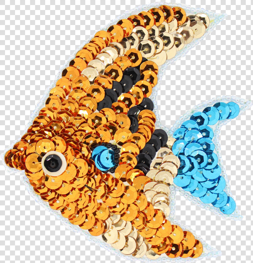 Fish Beaded  amp  Sequin Applique   Butterfly  HD Png DownloadTransparent PNG