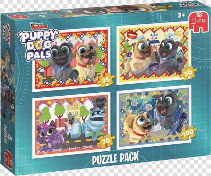 Jumbo 19628 Puppy Dog Pals 4 In 1 Puzzle Pack Jigsaw  HD Png DownloadTransparent PNG