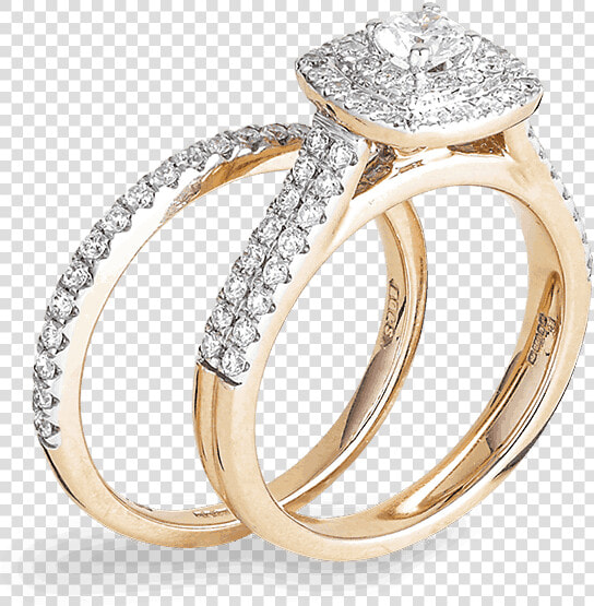 18ct Diamond Engagement Ring   Double Diamond Ring Gold  HD Png DownloadTransparent PNG