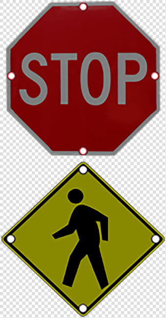 Ts40 Flashing Stop And Pedestrian Warning Combo Sign   The Ave Venice  HD Png DownloadTransparent PNG