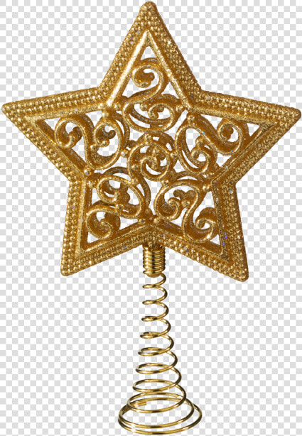 Tree Topper Star With Glitter  Gold   Star Tree Topper Png Transparent  Png DownloadTransparent PNG