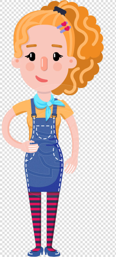 Cute Blonde Girl In Flat Style Cartoon Character   Blonde Woman Cartoon Character  HD Png DownloadTransparent PNG