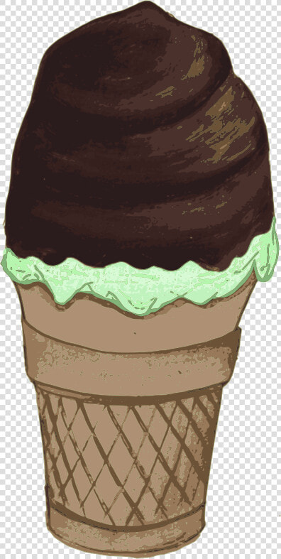 Transparent Mint Ice Cream Clipart   Chocolate Covered Ice Cream Cone Clipart  HD Png DownloadTransparent PNG