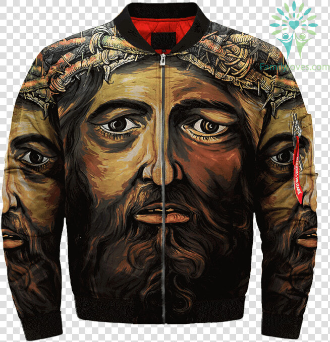 Retrato De Jesucristo Over Print Jacket  tag Familyloves   Jacket  HD Png DownloadTransparent PNG