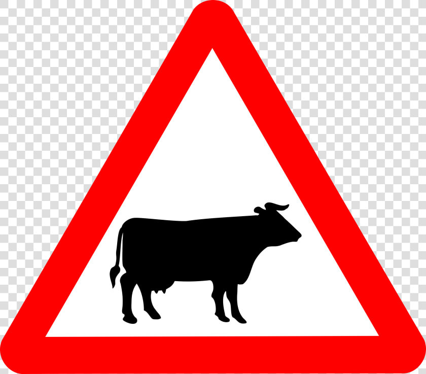 Roadsign Cattle Clip Arts   Road Signs For Animals  HD Png DownloadTransparent PNG