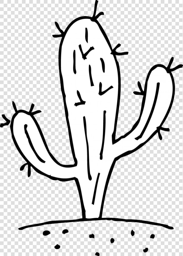 Cactus Clipart Outline Free   Clip Art Cactus Black And White  HD Png DownloadTransparent PNG