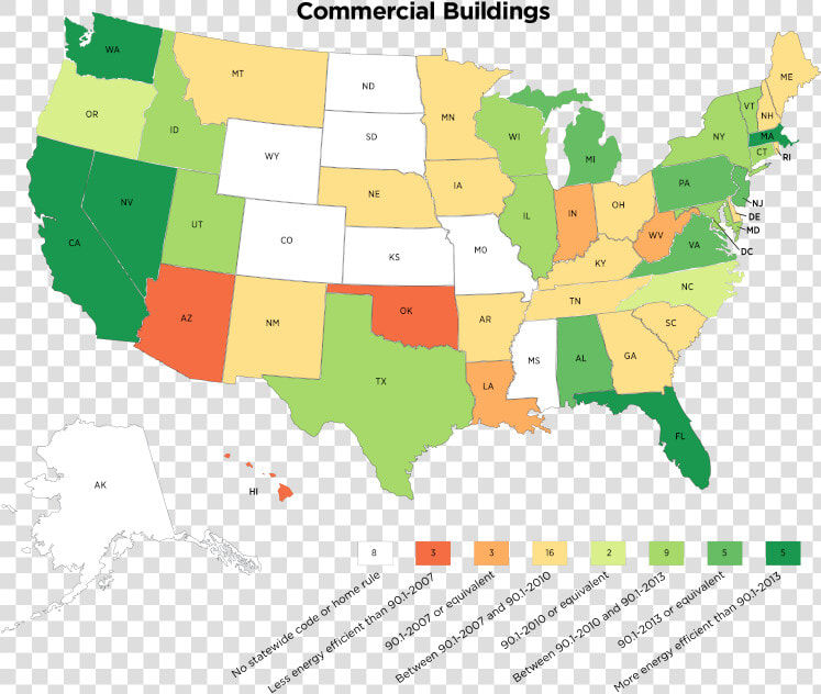 Commercial Code Adoption Status   American League Vs National League Map  HD Png DownloadTransparent PNG