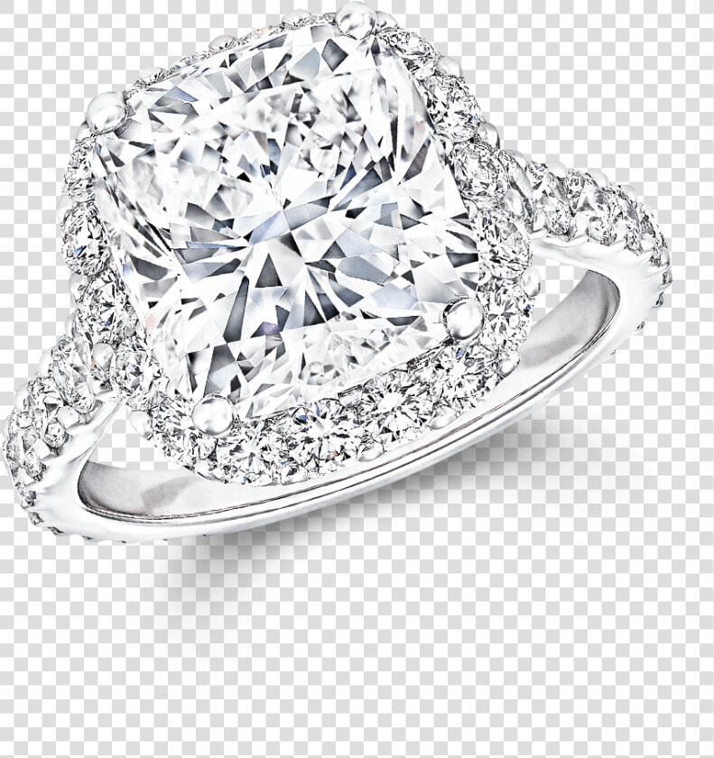 Graff Cushion Cut Diamond Engagement Ring  HD Png DownloadTransparent PNG