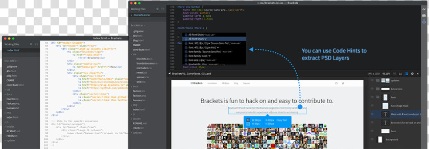 Brackets   Open Source Proyects Web Editor  HD Png DownloadTransparent PNG