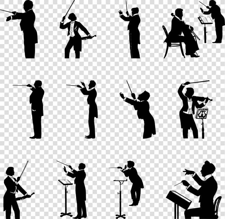 Conductor  Music  Silhouette  Orchestra  Concert   Grafika Dyrygent  HD Png DownloadTransparent PNG