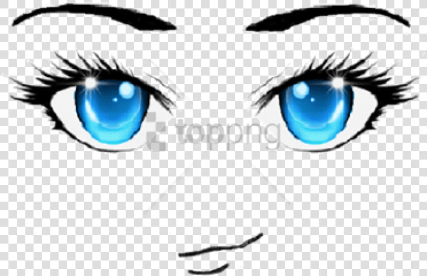 Up eyebrow facial Body clip And White style   Anime Face Blue Eyes  HD Png DownloadTransparent PNG