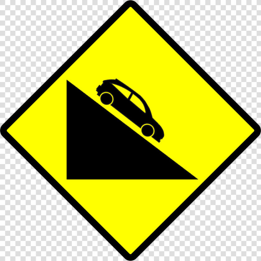 Indonesian New Road Sign 2b   Dangerous Descent Road Sign  HD Png DownloadTransparent PNG