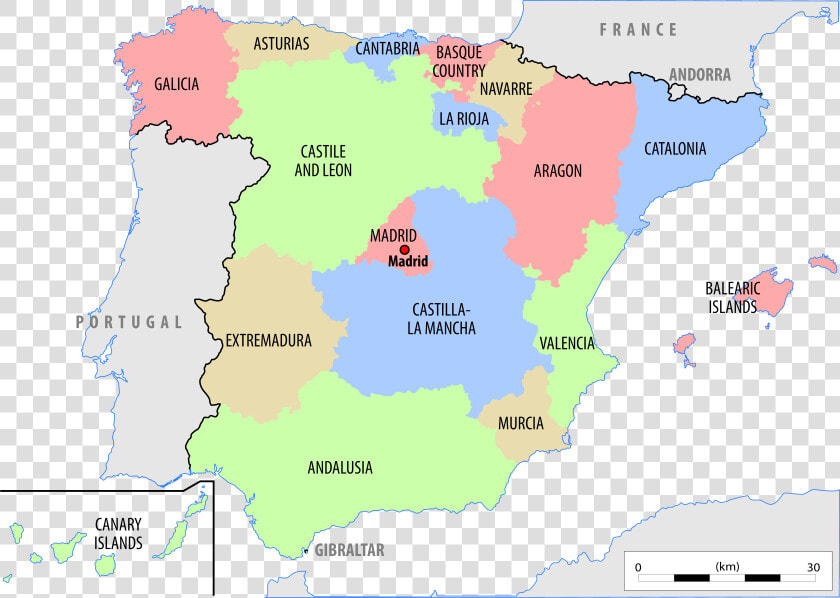 Political Map Of Spain   Map Of Spain Countries  HD Png DownloadTransparent PNG