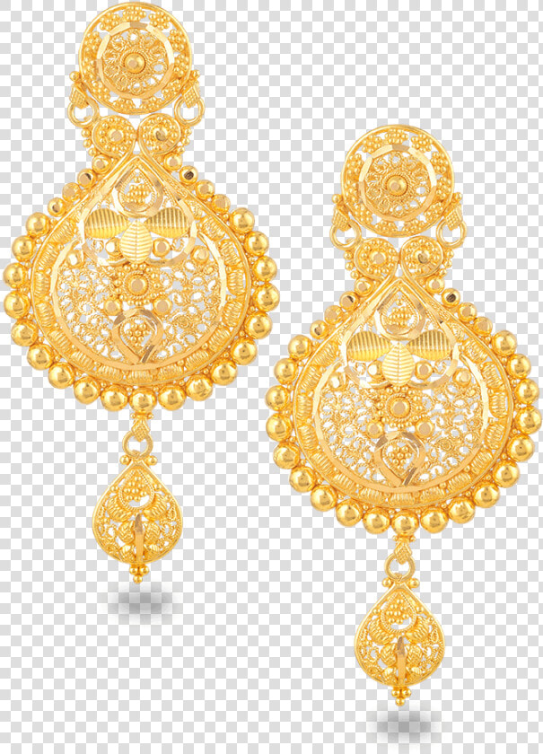 Jali 22ct Gold Filigree Earring   Pc Chandra Latest Design Of Gold Earrings  HD Png DownloadTransparent PNG