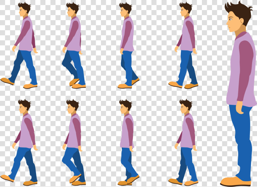 Ciclo De Caminhada De Meninos   Man Walking Cycle Png  Transparent PngTransparent PNG