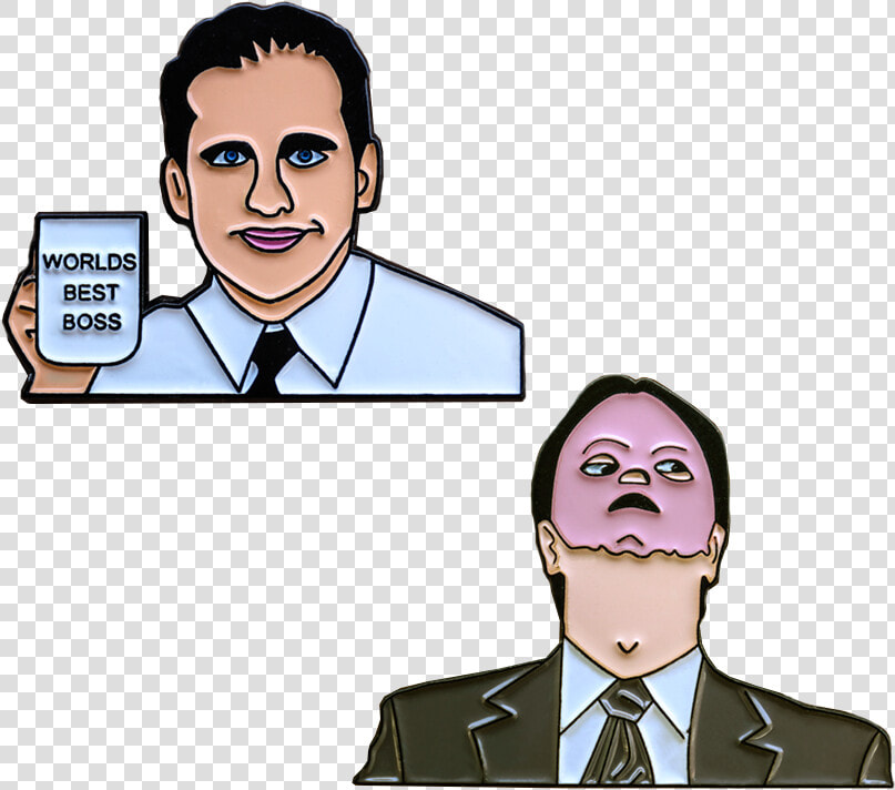 Yyy Asst To The Regional Manager Pin Set   Michael Scott Cartoon Drawing  HD Png DownloadTransparent PNG