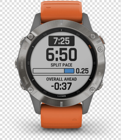 Garmin Multi sport Watch Titanium With Ember Orange   Garmin Fenix 6 Pro Sapphire Titan  HD Png DownloadTransparent PNG