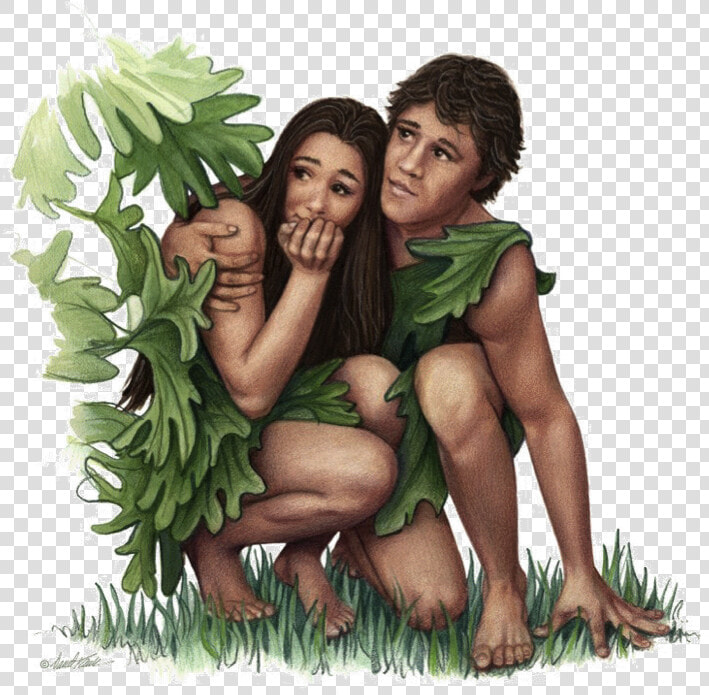 Artistic Perspective Of Adam And Eve Hiding  Pdi   Adam And Eve With Fig Leaves  HD Png DownloadTransparent PNG