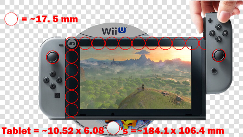 Wii U Disc Nintendo Switch Tablet Size Comparison Ars   Switch Nintendo Wii U  HD Png DownloadTransparent PNG