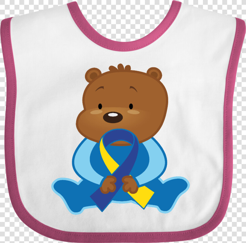 Down Syndrome Bear Baby Bib  9   Awareness Ribbon  HD Png DownloadTransparent PNG