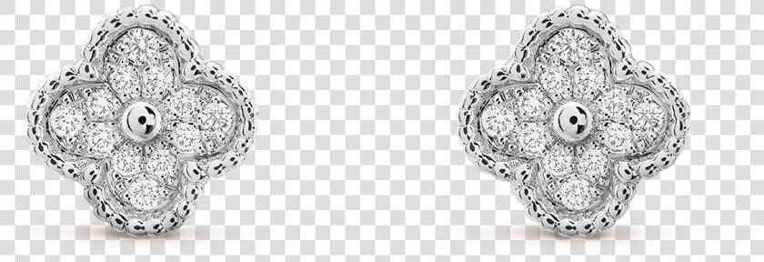 Sweet Alhambra Earstuds    Van Cleef Diamond Earrings  HD Png DownloadTransparent PNG