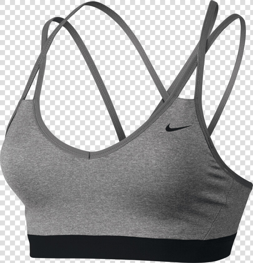 Grey And Black Nike Sports Bra   Png Download   Top Nike Pro Indy Strappy Bra  Transparent PngTransparent PNG