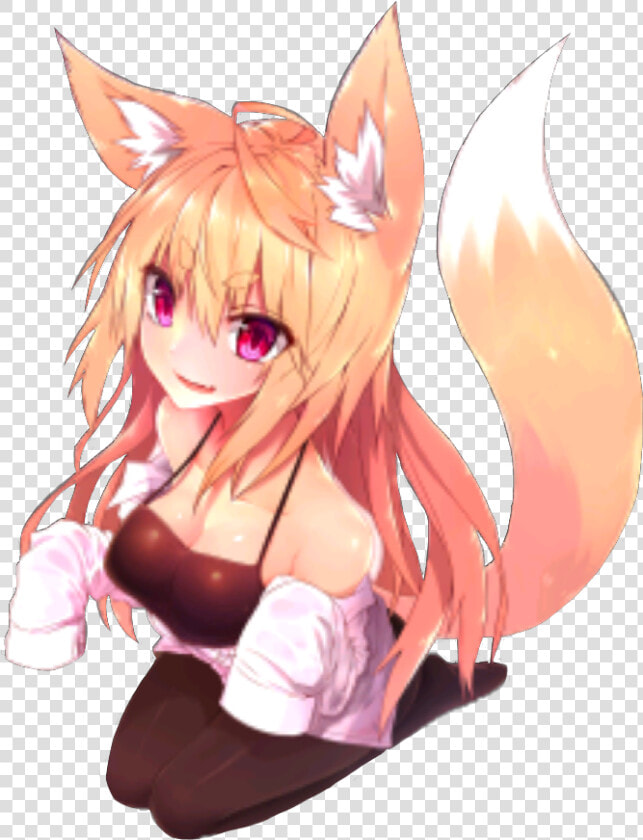  kawaii  kitsune  animegirl  kitsunegirl  fox  foxgirl   Cartoon  HD Png DownloadTransparent PNG