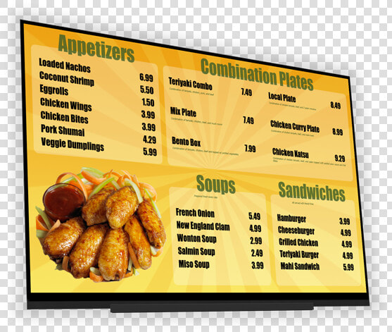 Jamaican Restaurant Digital Menu Board  HD Png DownloadTransparent PNG