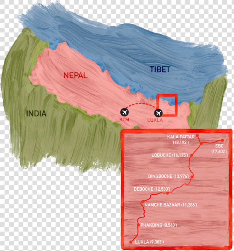 Everest Base Camp Map   Map  HD Png DownloadTransparent PNG