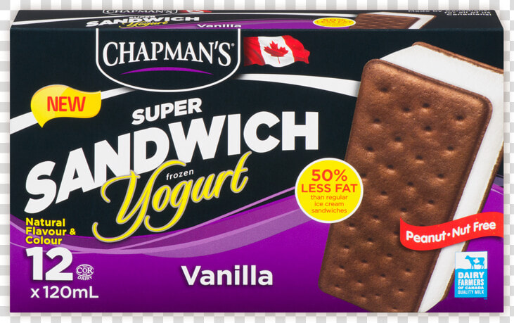 Chapman S Vanilla Frozen Yogurt Sandwich  HD Png DownloadTransparent PNG