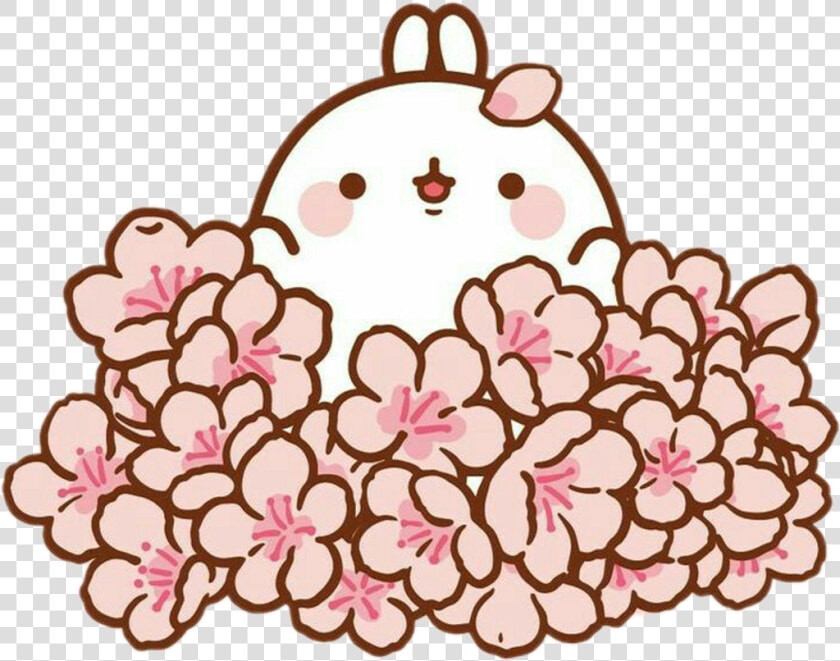 Freetoedit Cute Kawaii Molang Sakura Blossom Tree Flowe   Kawaii Cute  HD Png DownloadTransparent PNG