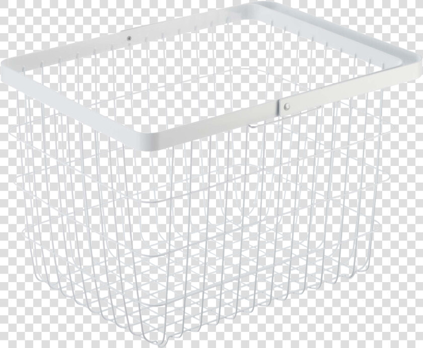 Yamazaki S White Laundry Basket With Handle Folded   Storage Basket  HD Png DownloadTransparent PNG