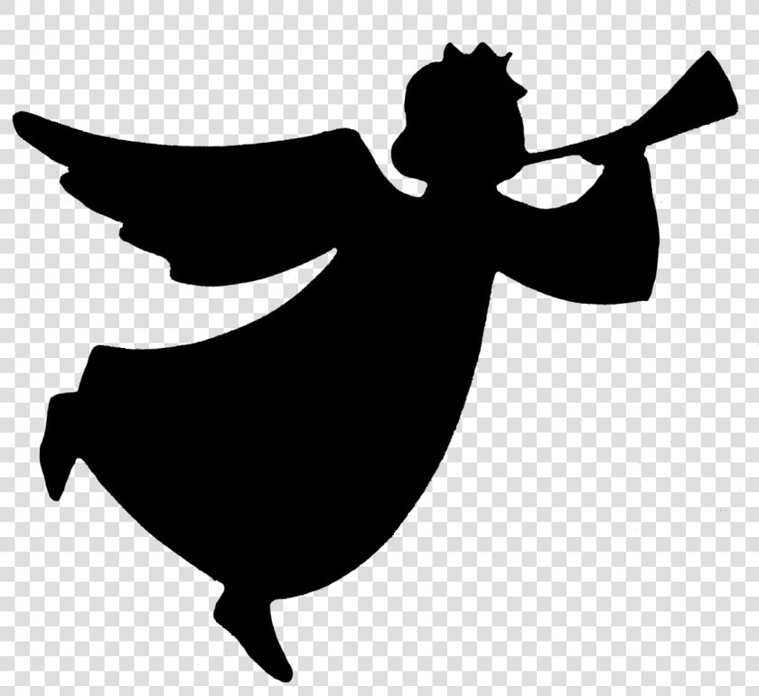 Silhouette Trumpet Angel Clip Art   Angel Blowing Trumpet Silhouette  HD Png DownloadTransparent PNG