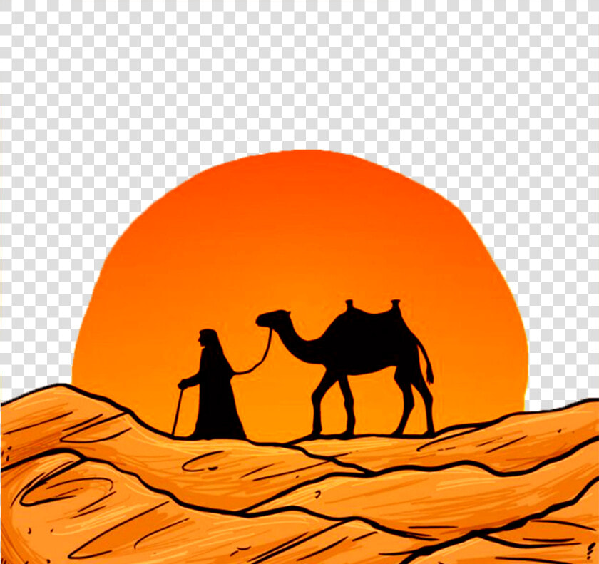 Sun Desert Clipart Stock Desert Silhouette At Getdrawings   Camel In Desert Drawing  HD Png DownloadTransparent PNG