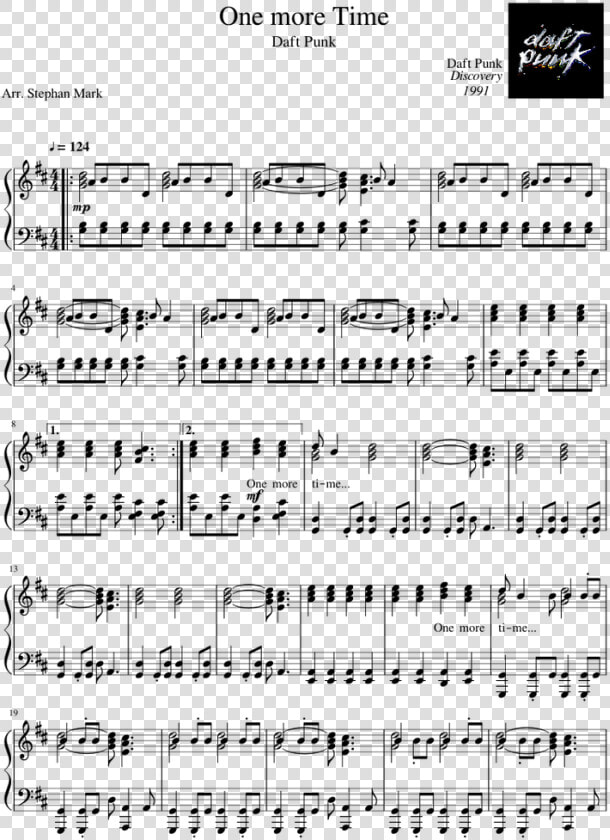 Daft Punk One More Time Trumpet Sheet Music  HD Png DownloadTransparent PNG